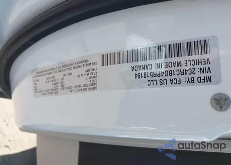 2023 Chrysler Pacifica Touring L z USA, uszkodzony, nr VIN 2C4RC1BG4PRS19194